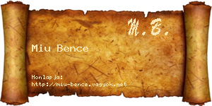 Miu Bence névjegykártya